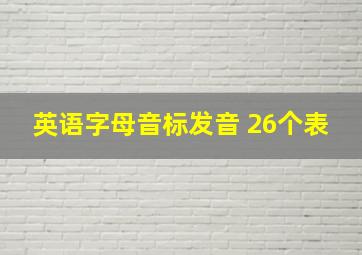 英语字母音标发音 26个表